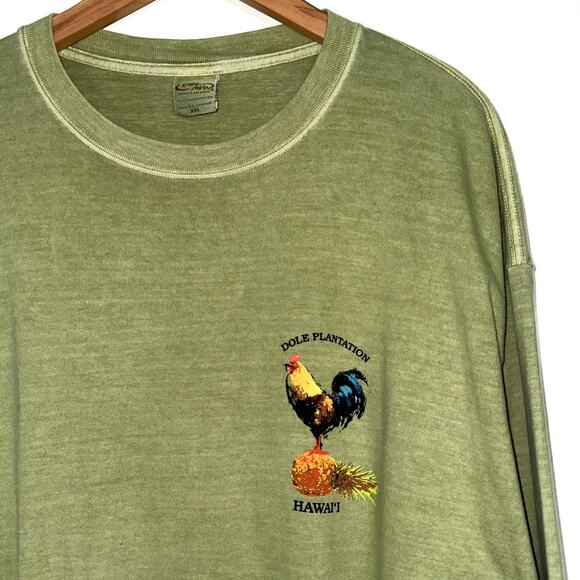 Dole Plantation Crazy Shirts Hawaii Rooster Green Hemp Dyed T-Shirt Size XXL - Picture 2 of 10